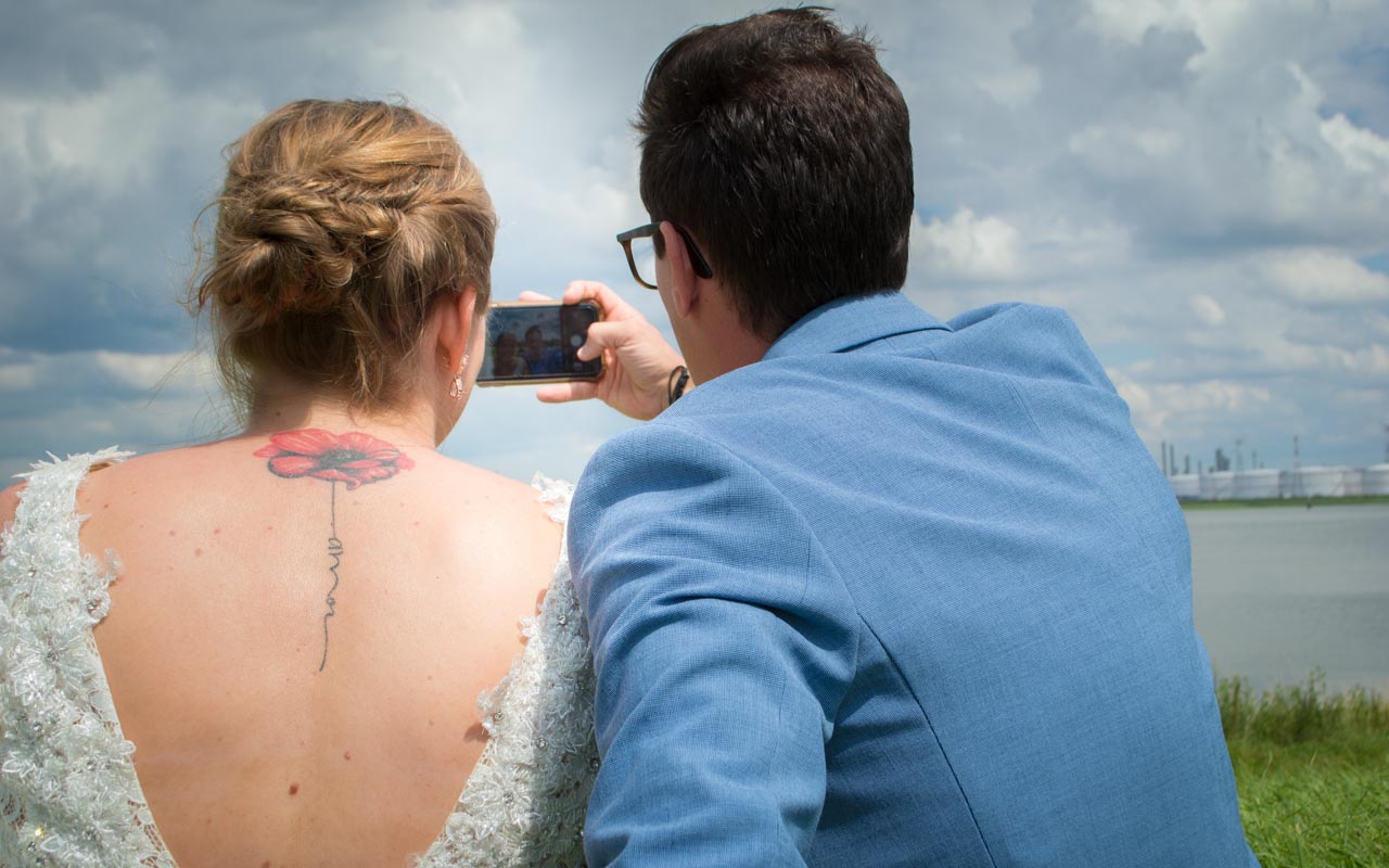 Samen een selfie nemen met de gsm